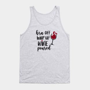 Bra off hair up wine poured Tank Top